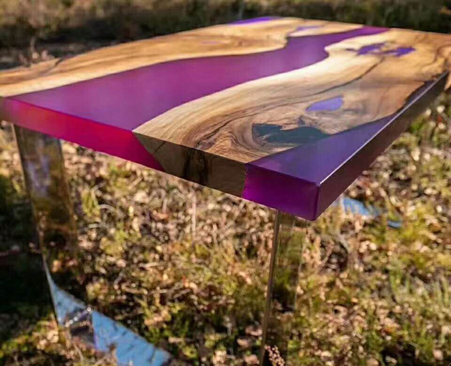 木头树脂桌胶水，大板河流桌树脂 高透明工艺品水晶胶
