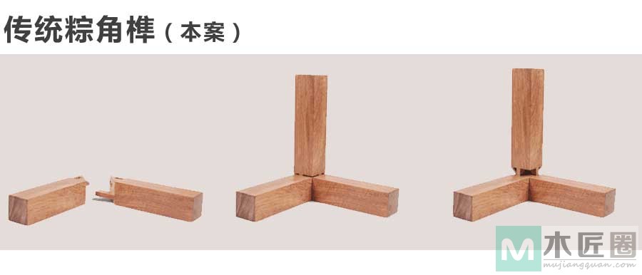 传统榫卯粽角榫的做法，又有人叫综角榫或三角齐尖
