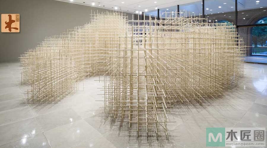 艺术家ben butler，用简单工艺组成复杂的杨木矩阵艺术