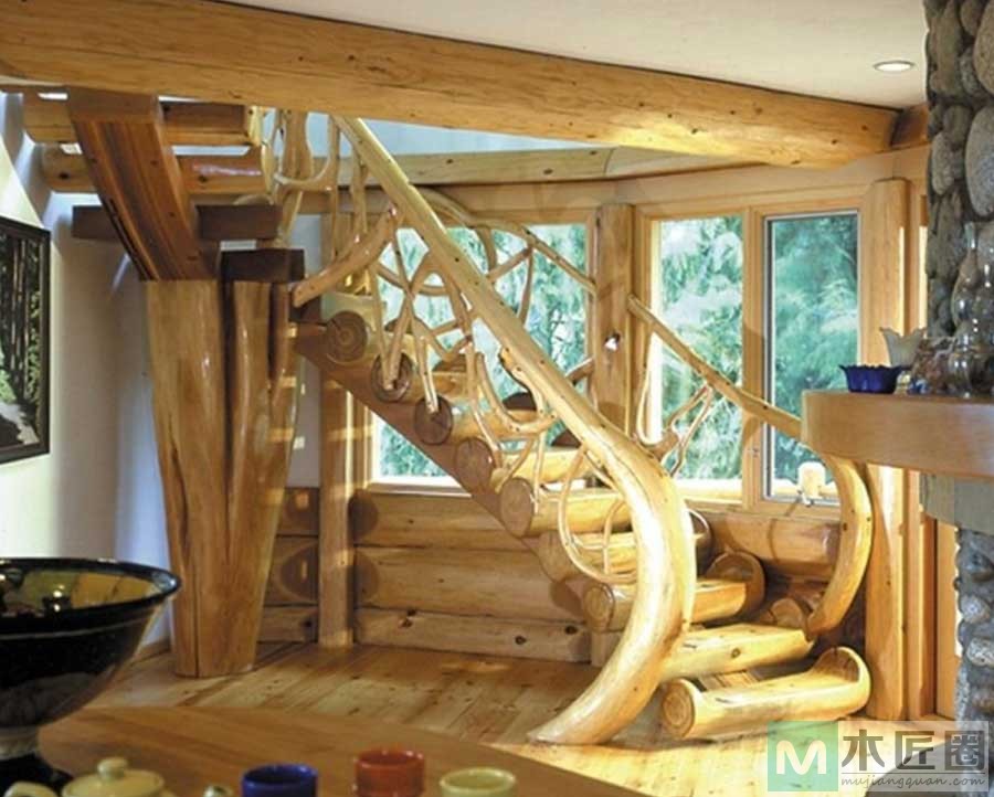 如果喜欢乡村设计，看看这些木楼梯