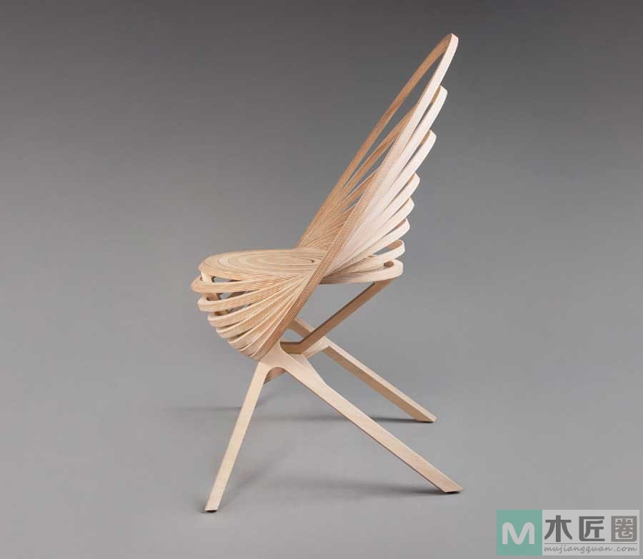 创意椅子设计，唯美的螺旋式木制椅子