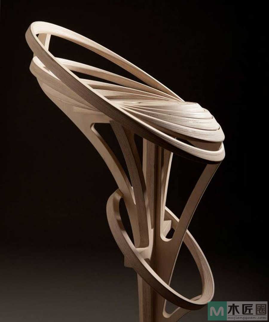 创意椅子设计，唯美的螺旋式木制椅子