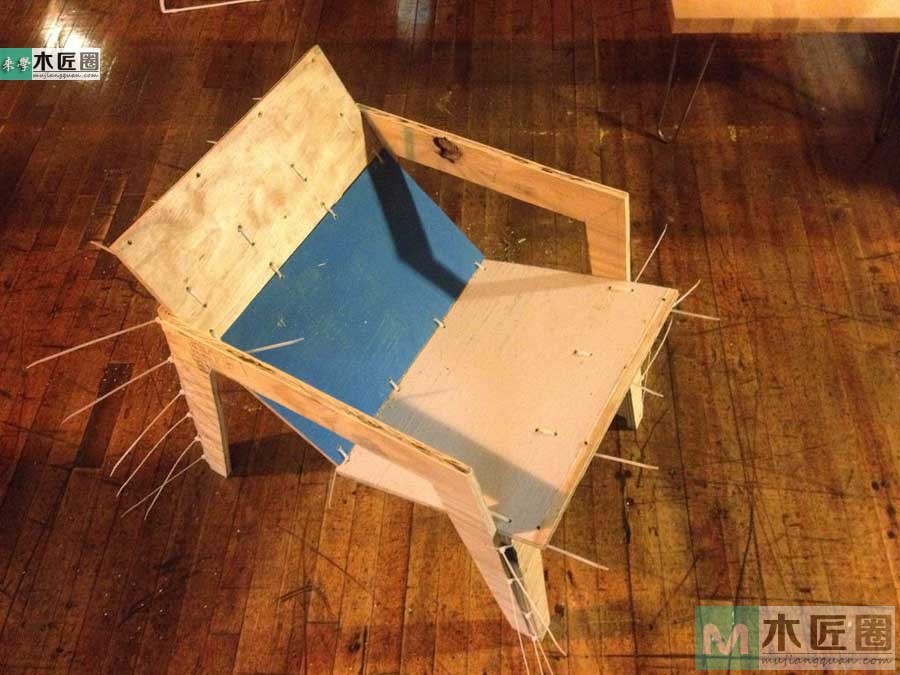 木工diy教学，用塑料扎带制作椅子