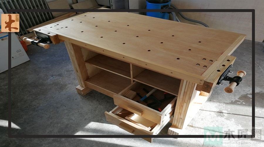木工爱好者分享木工桌的做法教程，亮点是桌子用料（2-1）
