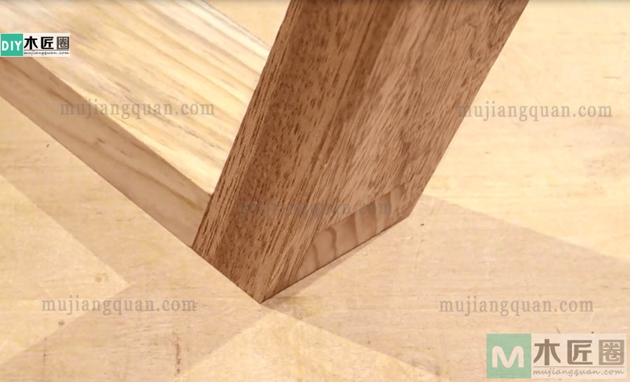 图解制作过程，榫卯结构之燕尾榫的110度板端边接方法