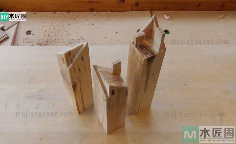 传统榫卯粽角榫的做法，又有人叫综角榫或三角齐尖