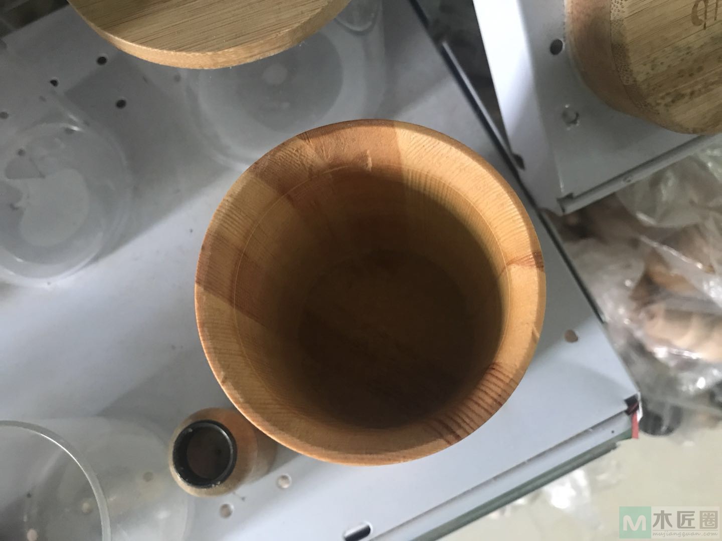 木碗钻孔机，圆环、木盖、木杯子生产工具