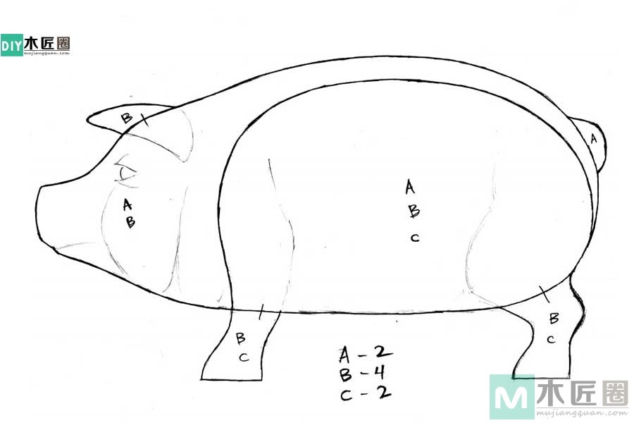 零基础木工diy，学雕刻小木猪储蓄罐的方法