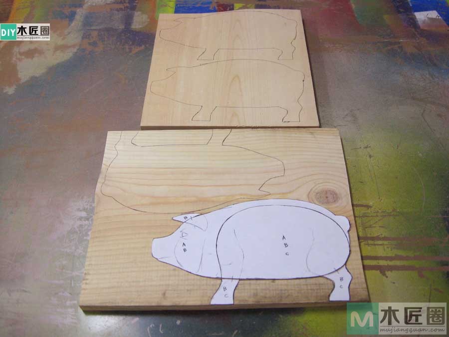 零基础木工diy，学雕刻小木猪储蓄罐的方法