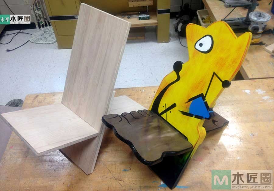 创意小家具，木板拼插折叠凳的制作方法