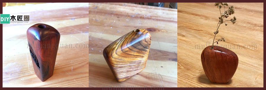 木工爱好达人，分享木质插花瓶的做法图解方法
