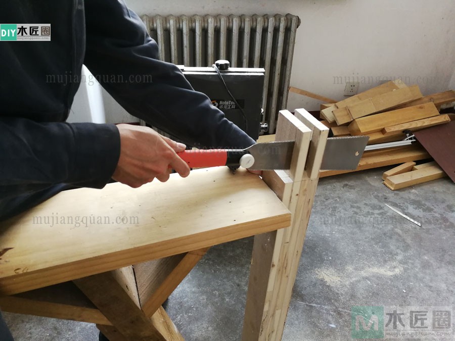 木工爱好者分享木工桌的做法教程，亮点是桌子用料（2-1）
