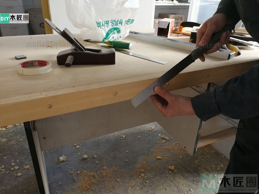 木工爱好者分享木工桌的做法教程，亮点是桌子用料（2-1）