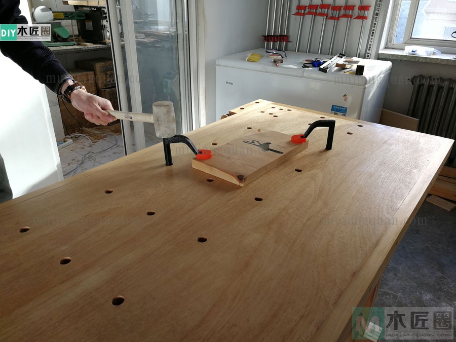 木工爱好者分享木工桌的做法教程，亮点是桌子用料（2-2）