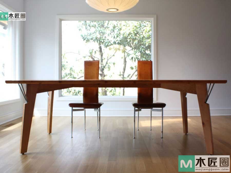 木工爱好者diy图解教学，最简易实木餐桌制作过程