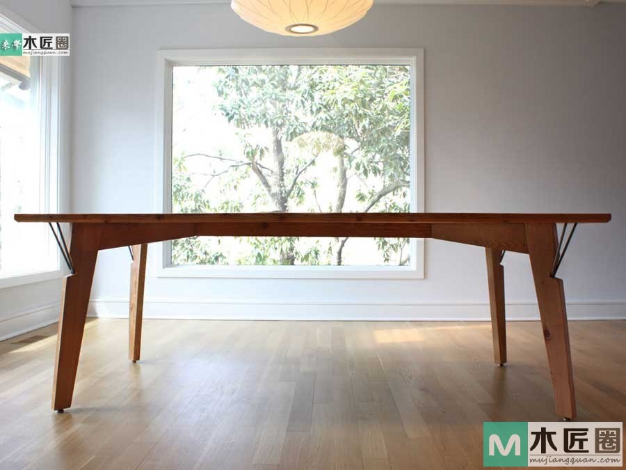 木工爱好者diy图解教学，最简易实木餐桌制作过程