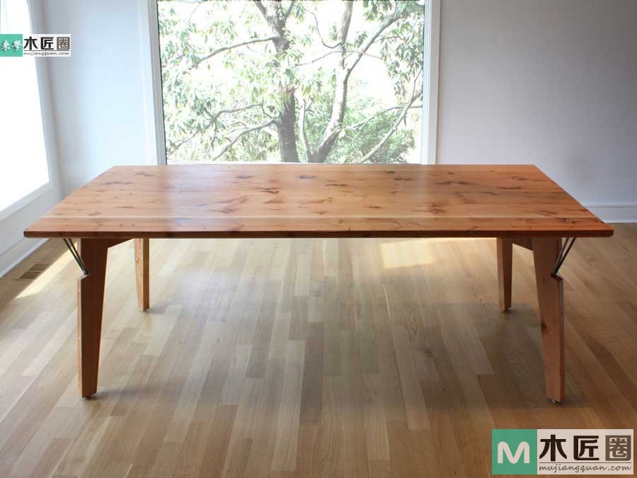 木工爱好者diy图解教学，最简易实木餐桌制作过程