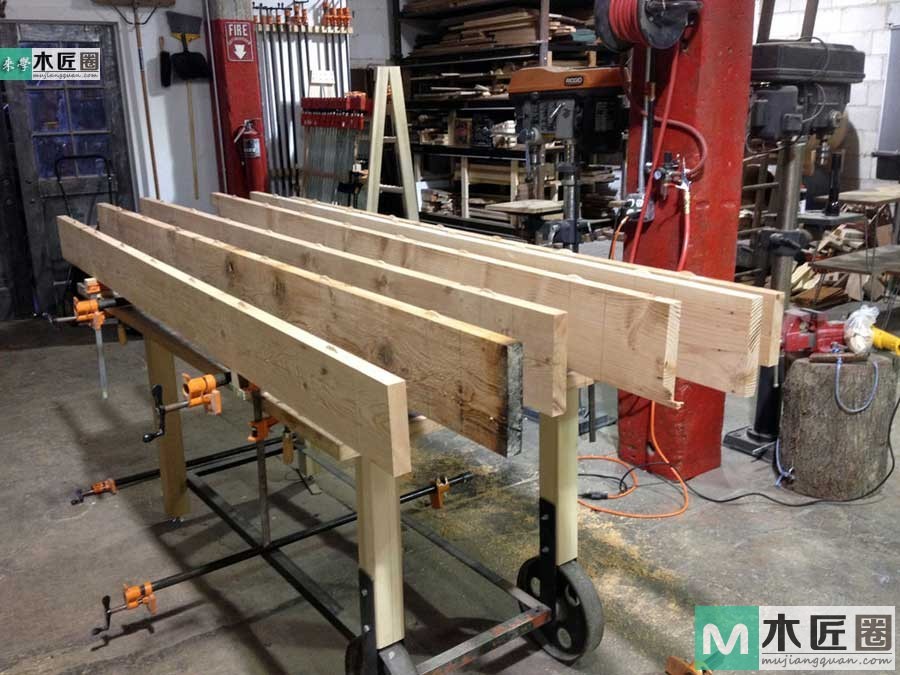 木工爱好者diy图解教学，最简易实木餐桌制作过程