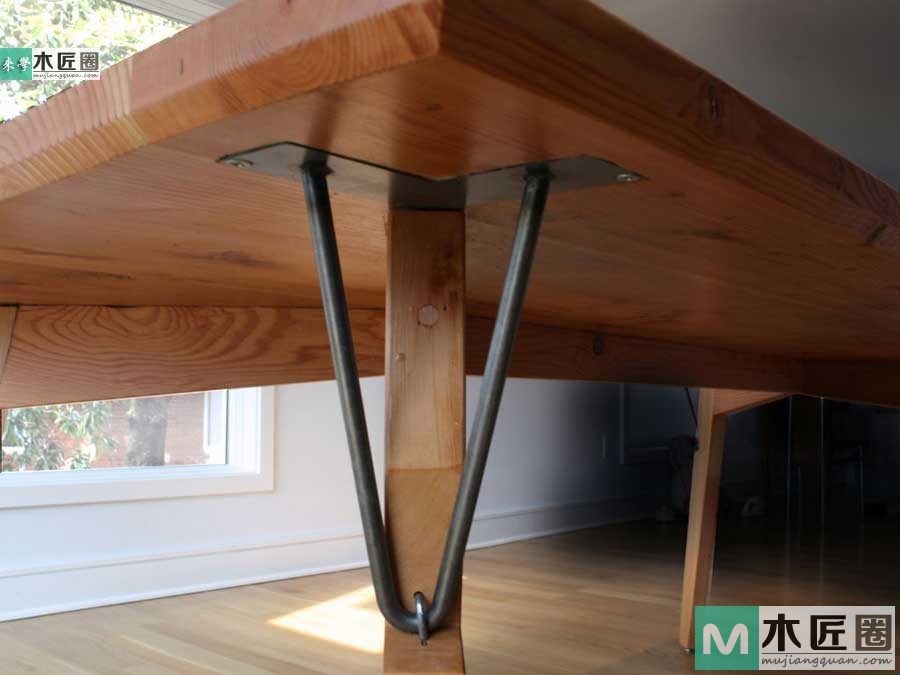 木工爱好者diy图解教学，最简易实木餐桌制作过程