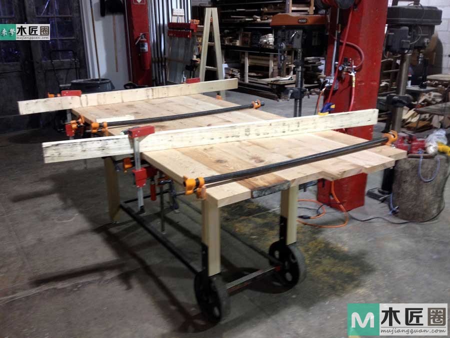 木工爱好者diy图解教学，最简易实木餐桌制作过程