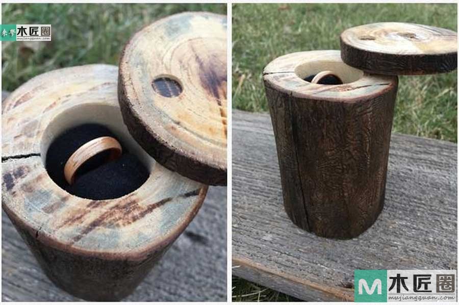 木工爱好者的创意礼物做法，木制戒指+盒子的制作教程
