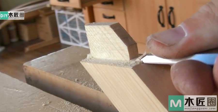 榫卯结构，是极为精巧的发明，图解斜肩榫结构的制作方法
