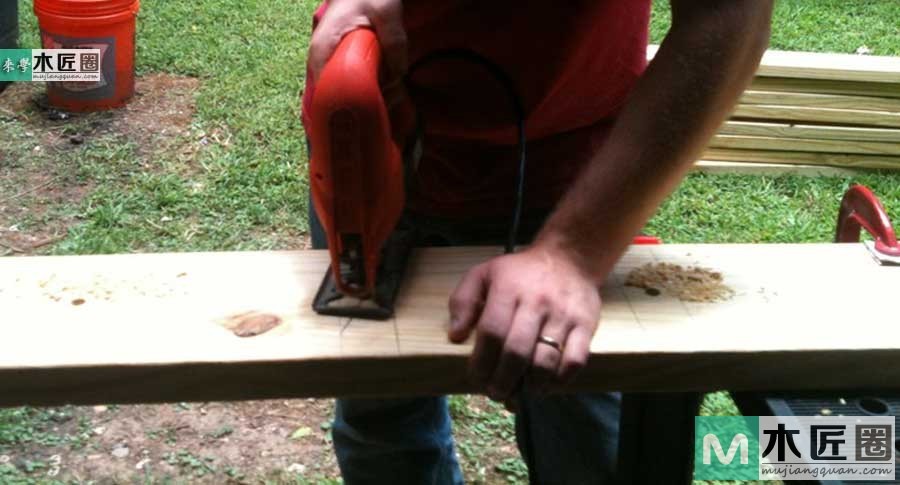 木工diy图解，自制简易原木榫卯书架