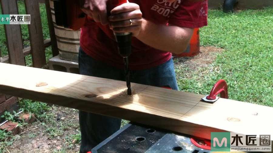 木工diy图解，自制简易原木榫卯书架