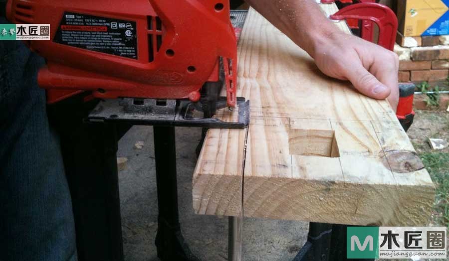 木工diy图解，自制简易原木榫卯书架