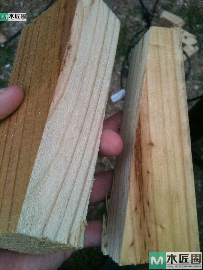 木工diy图解，自制简易原木榫卯书架