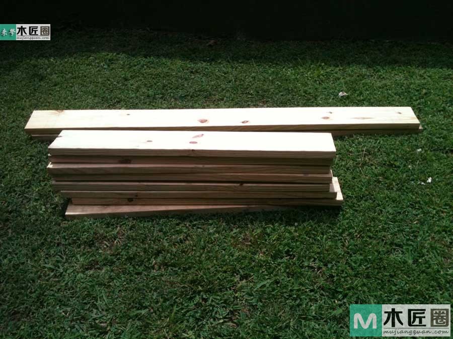 木工diy图解，自制简易原木榫卯书架