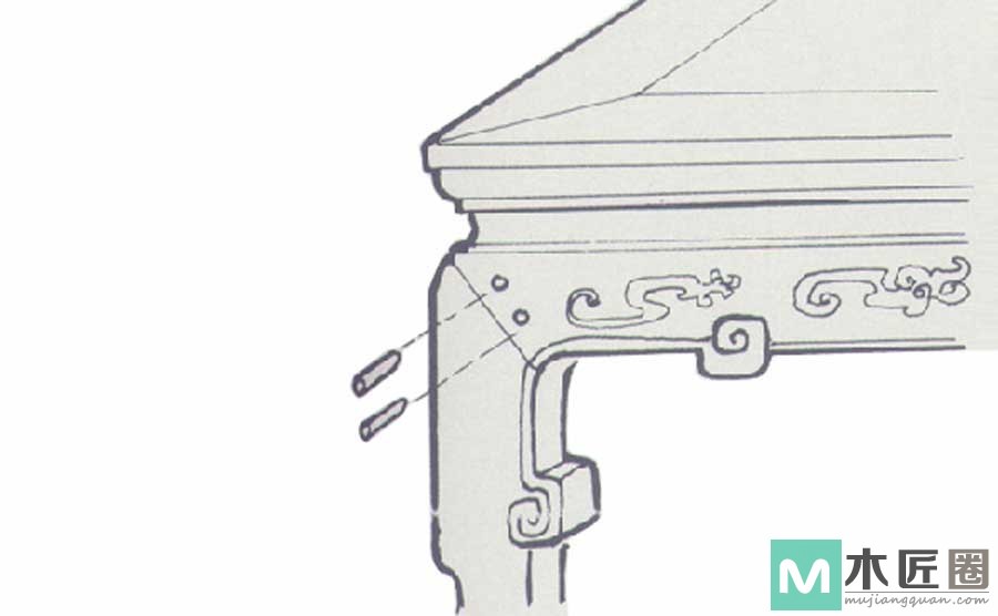 管门钉，“管门钉结构”的做法，在很多家具上都有出现