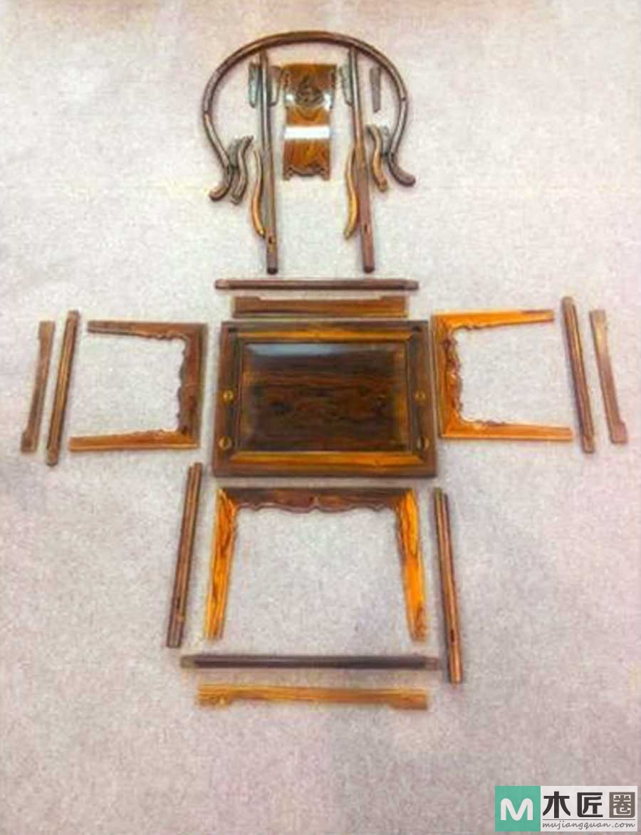 现场将圈椅拆成一个个零部件，圈椅拆装你见过吗？