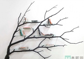 这款书架灵感来自树枝，模仿树枝的生长状态