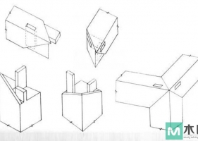 粽角榫，也称三角齐尖，多用于四面平家具中的榫卯结构