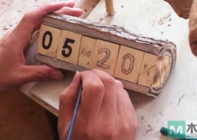 木工爱好者的原创diy作品，手工原木创意日历